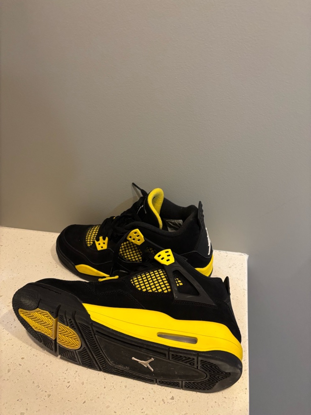 Jordan Kids Black and Yellow Sneakers